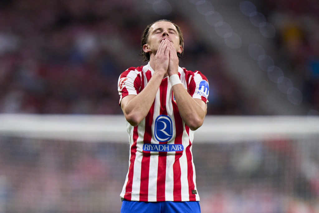 Conor Gallagher reacts during Atletico Madrid v Elche in La Liga