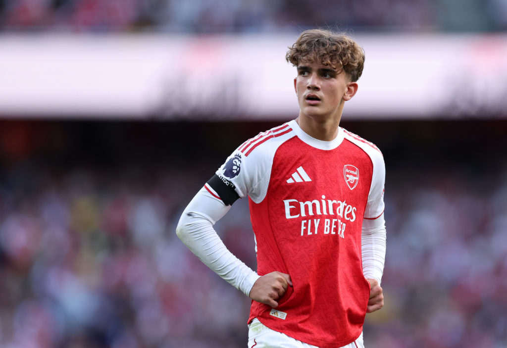 Max Dowman in action for Arsenal during a Premier League clash against Leeds