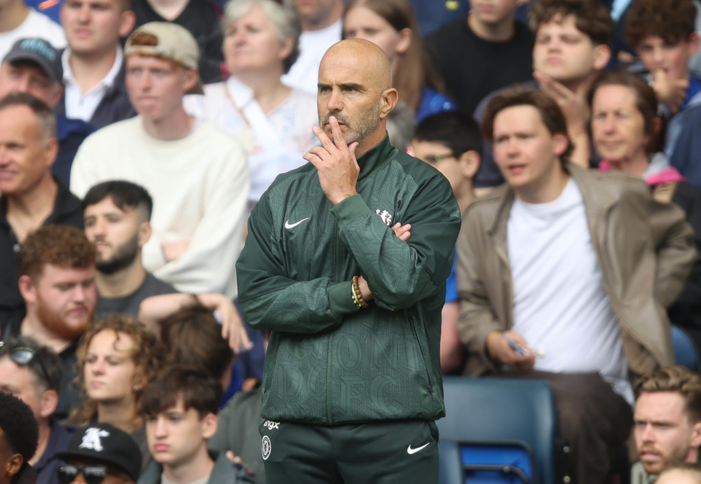 Enzo Maresca Manager of Chelsea during the Premier League match between Chelsea and Fulham at Stamford Bridge.