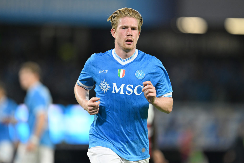 Kevin De Bruyne of SSC Napoli during the Serie A match between SSC Napoli and Cagliari Calcio at Stadio Diego Armando Maradona.