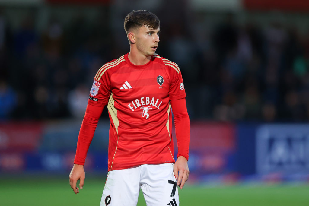 Ben Woodburn of Salford City during the Sky Bet League Two match between Salford City and Cheltenham Town at the Peninsula Stadium.
