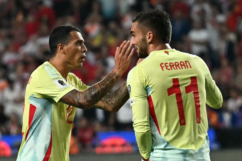Pedro Porro during Spain's 6-0 win over Turkey.