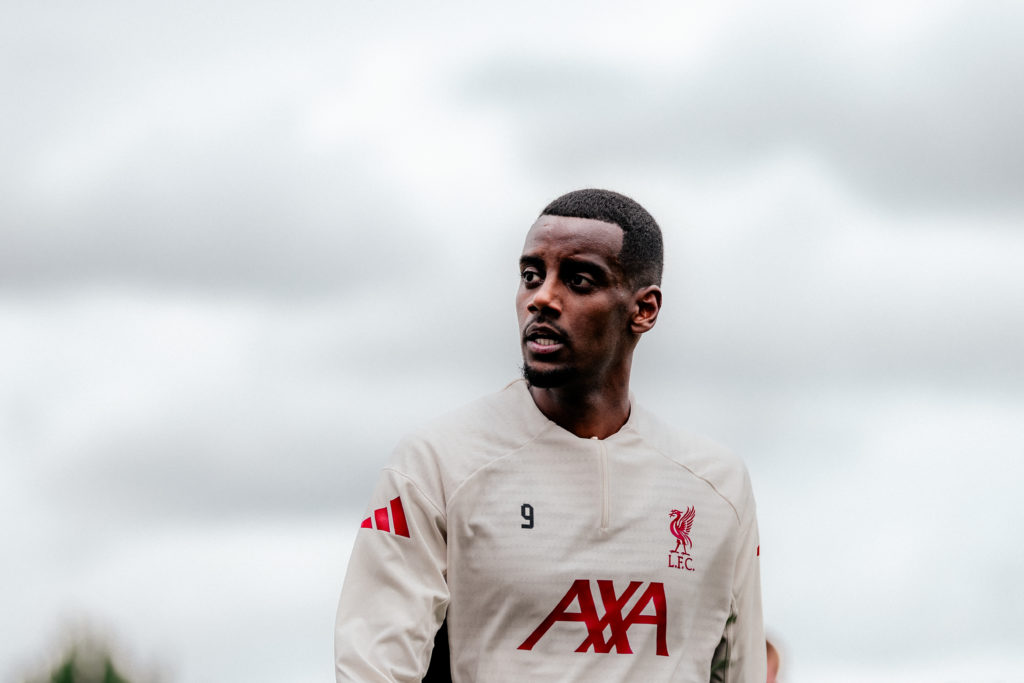 Alexander Isak of Liverpool during a training session at AXA Training Centre.