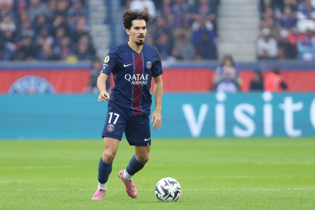 Vitinha in action for Paris Saint-Germain agaisnt RC Lens in Ligue 1