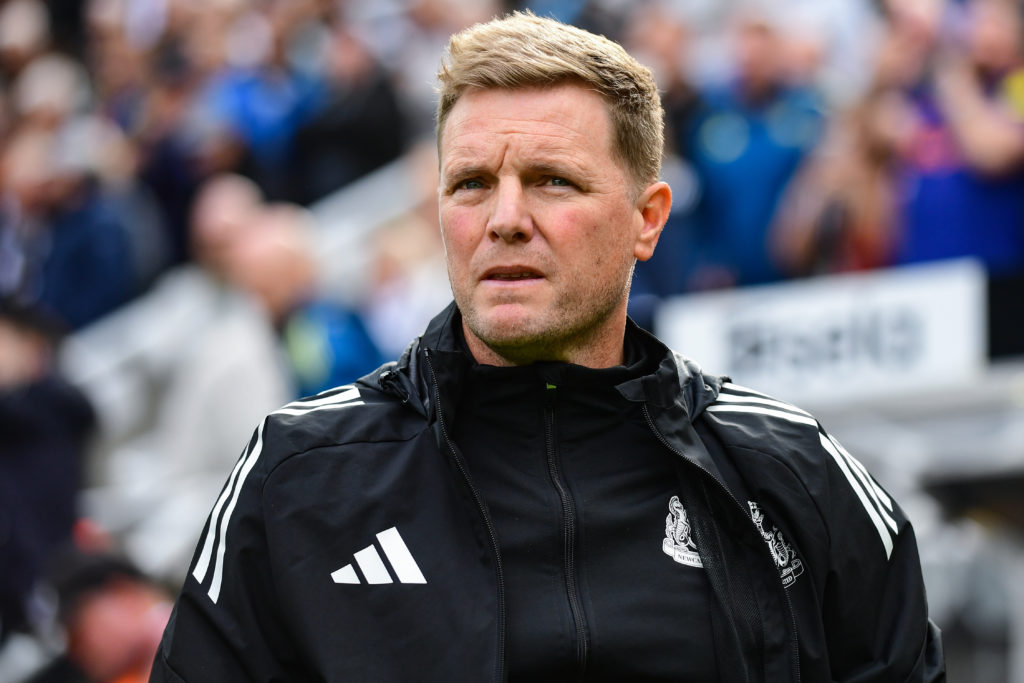 Eddie Howe reacts during Newcastle's win against Wolves