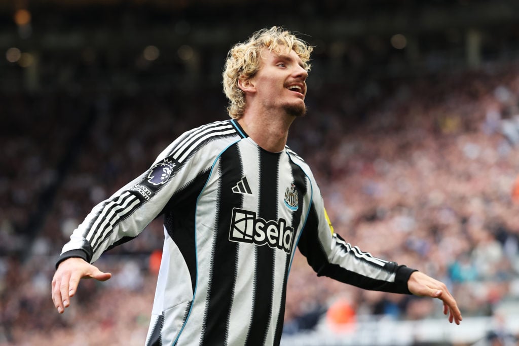 Nick Woltemade celebrates scoring against Wolves