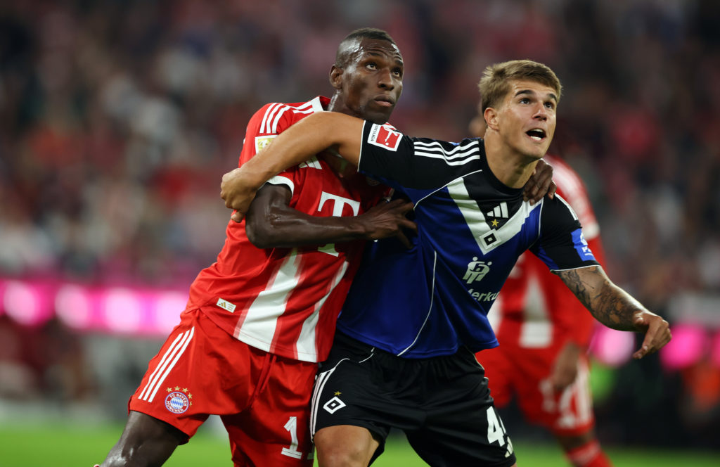 Tottenham loanee Luka Vuskovic in action during Bayern München v Hamburger in the Bundesliga