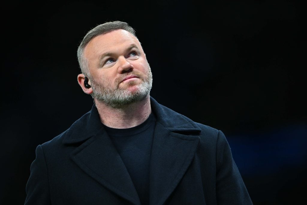 Wayne Rooney speaks at the end of the UEFA Champions League football match between Tottenham Hotspur and Villarreal CF at Tottenham Hotspur Stadium