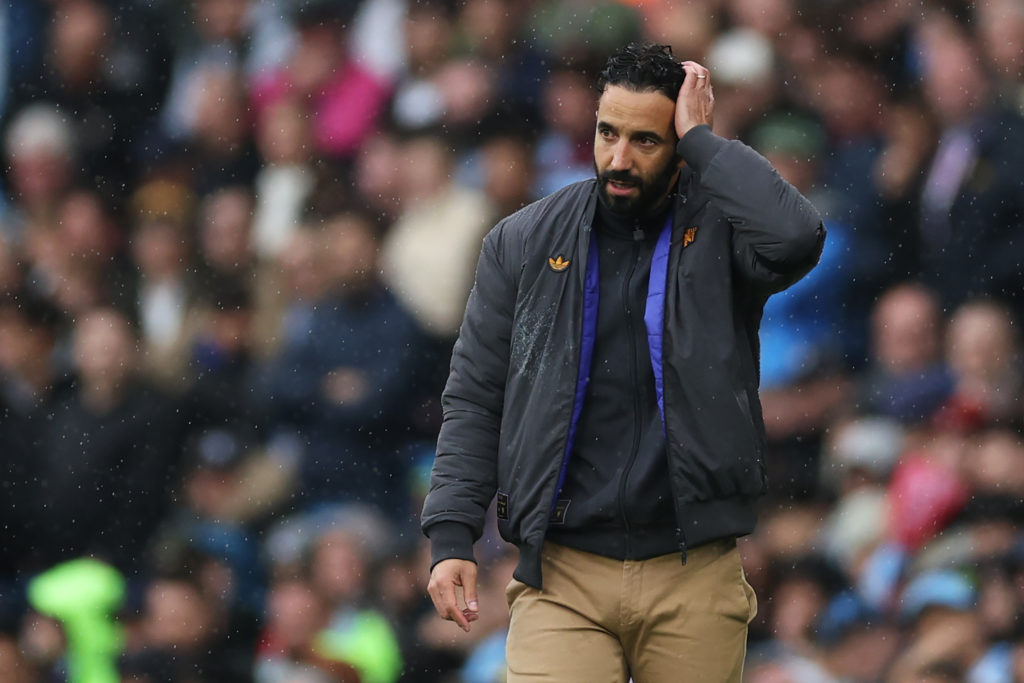 Ruben Amorim looking worried on the touchline