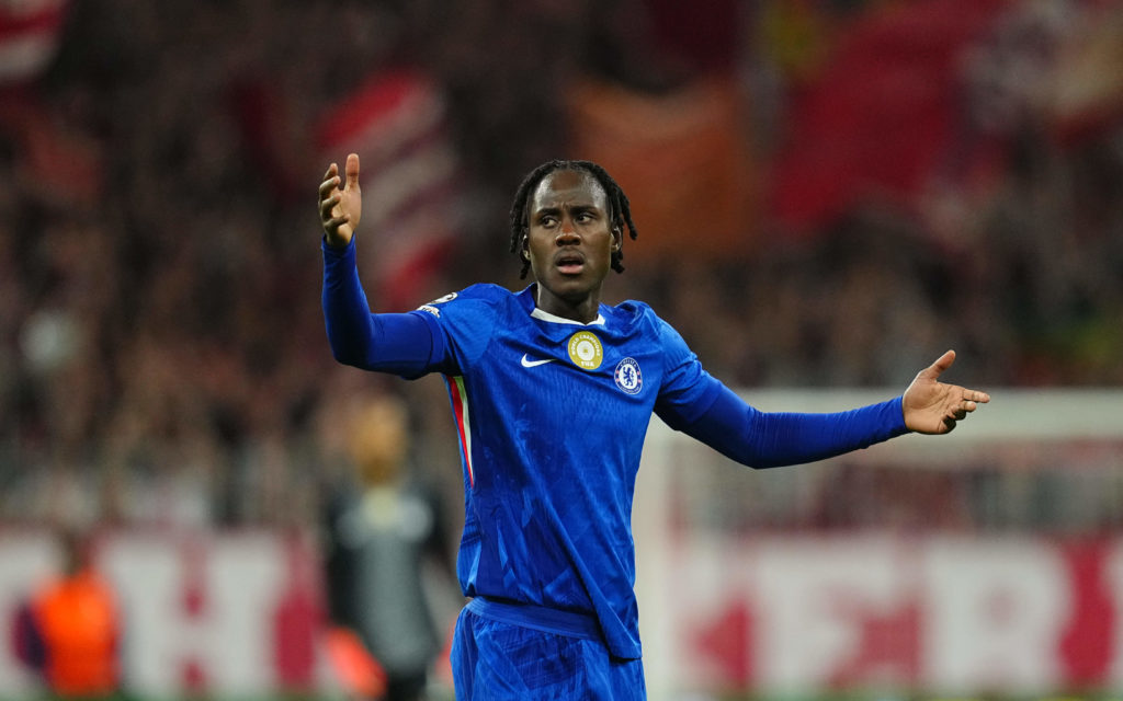 Trevoh Chalobah (Chelsea) gestures during the Champions League match between FC Bayern München and FC Chelsea at Allianz arena, Munich, Germany