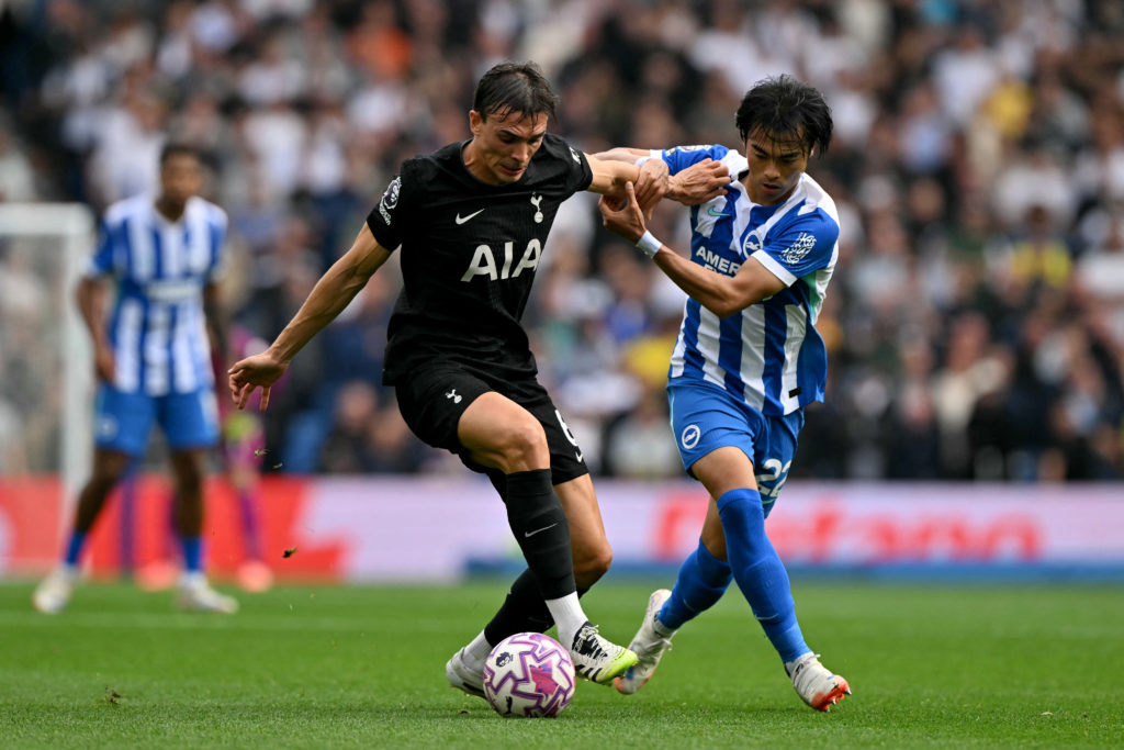 Joao Palhinha in action during Brighton 2-2 Tottenham.