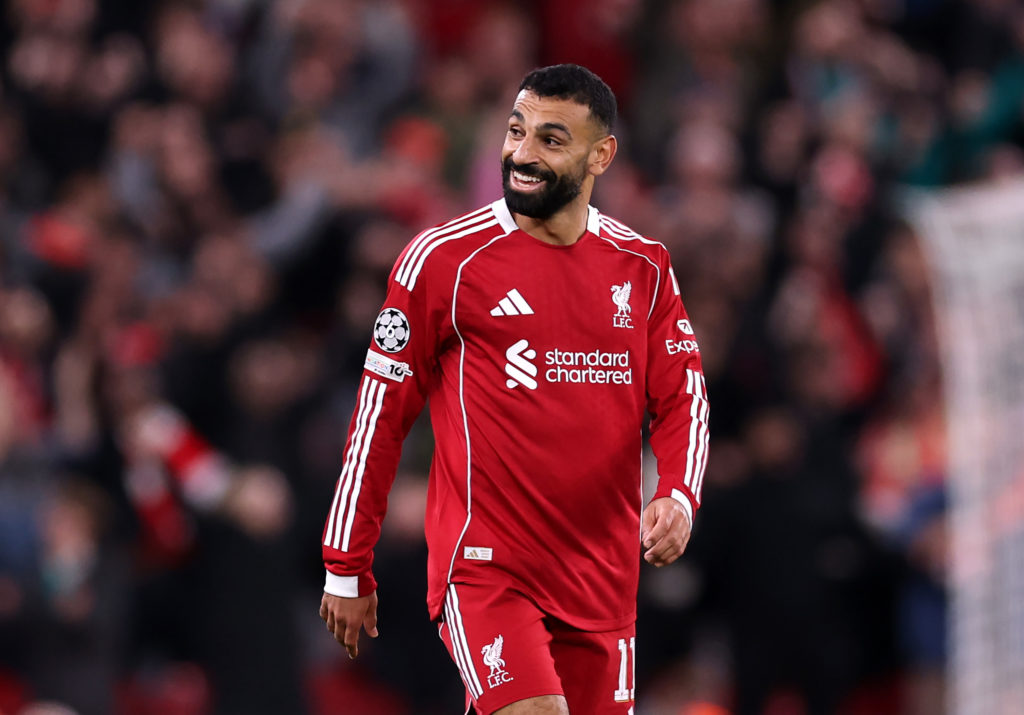 Mohamed Salah in action for Liverpool against Atletico Madrid in the Champions League