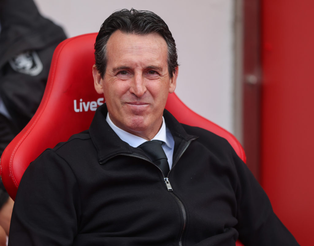 Unai Emery in the dugout at the Stadium of Light before Sunderland vs Aston Villa in the Premier League