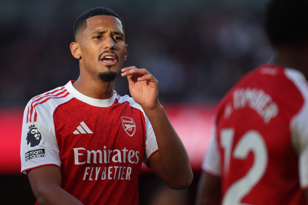 William Saliba during Arsenal's Premier League clash with Man City.