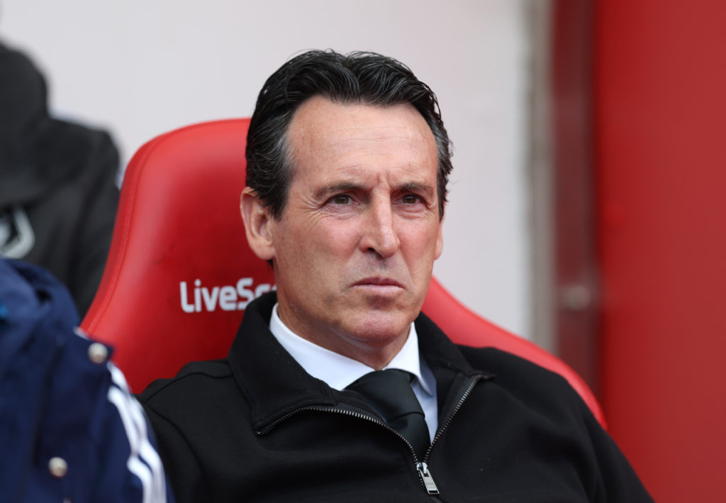 Unai Emery reacts during Aston Villa's draw with Sunderland