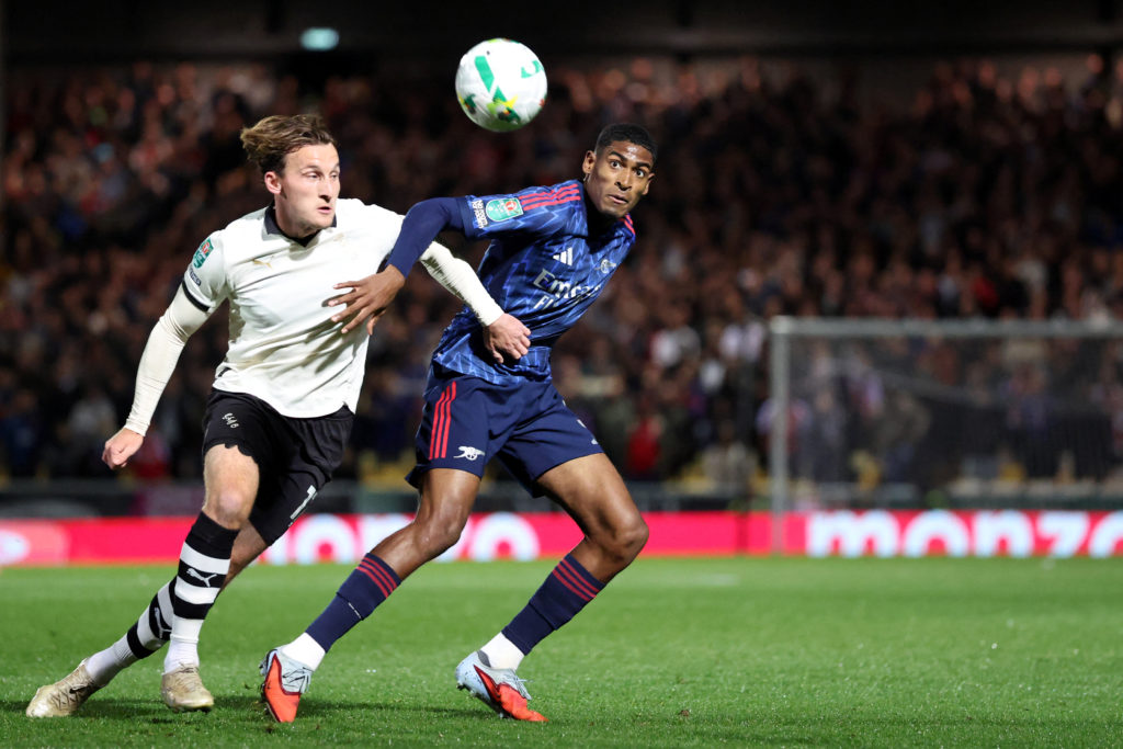 Cristhian Mosquera during Arsenal's win over Port Vale.