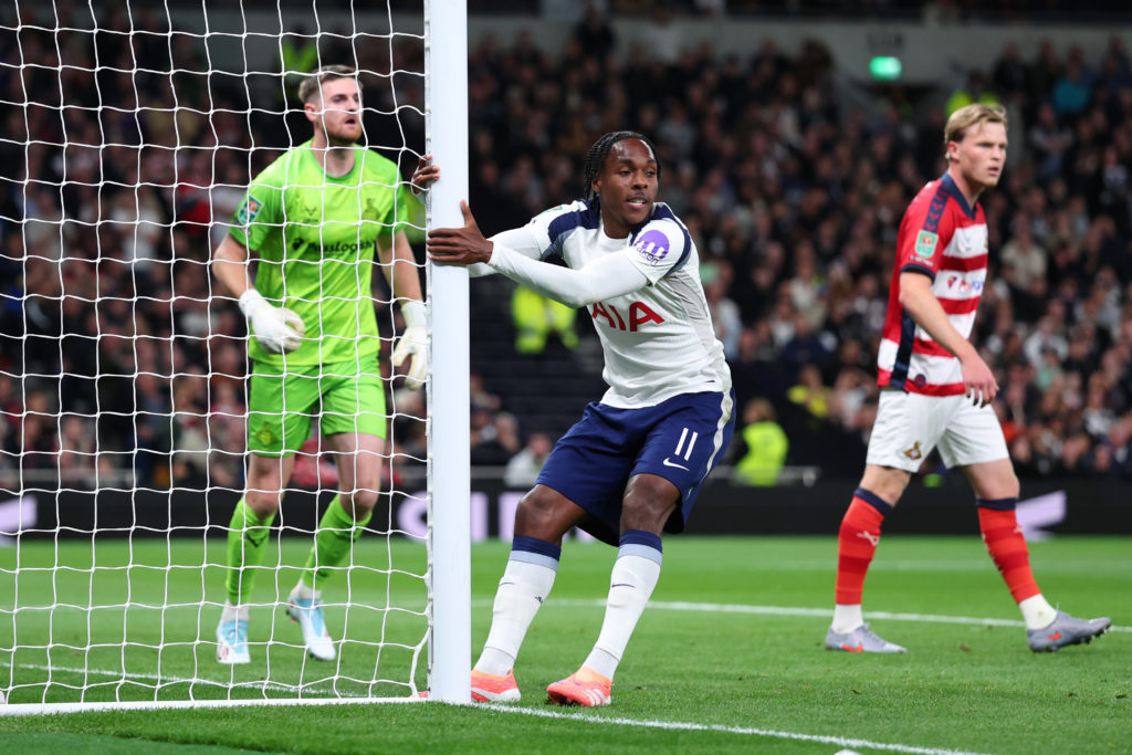 Mathys Tel during Tottenham Hotspur v Doncaster Rovers in the Carabao Cup Third Round