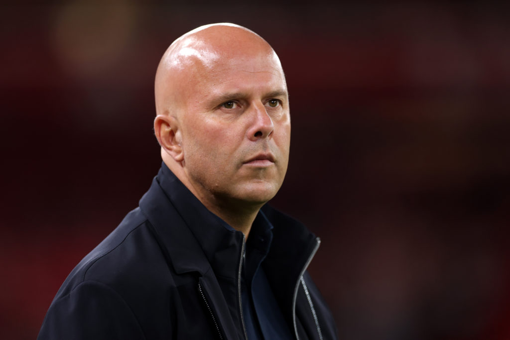 Liverpool head coach Arne Slot looks on during his side's victory against Southampton in the Carabao Cup