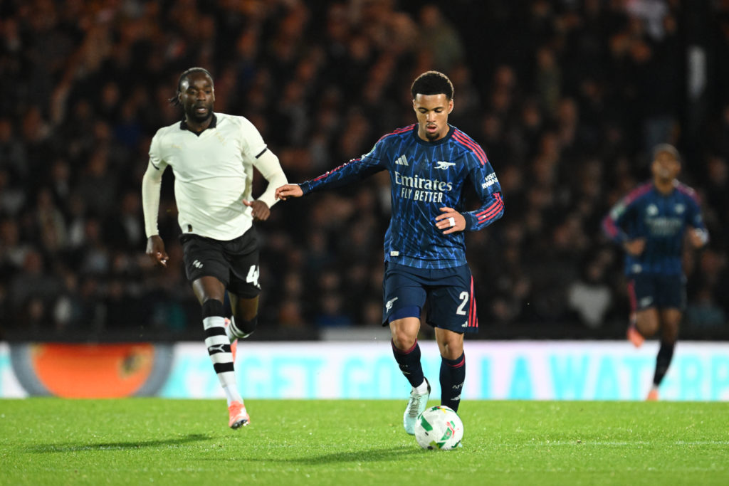Ethan Nwaner during Arsenal's EFL Cup clash with Port Vale.