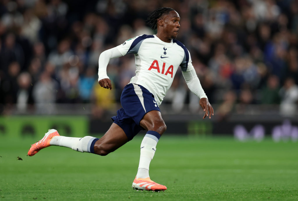 Mathys Tel running off the ball for Tottenham