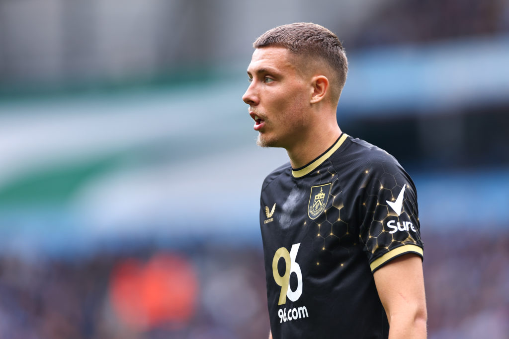 Maxime Esteve looks on during Manchester City vs Burnley