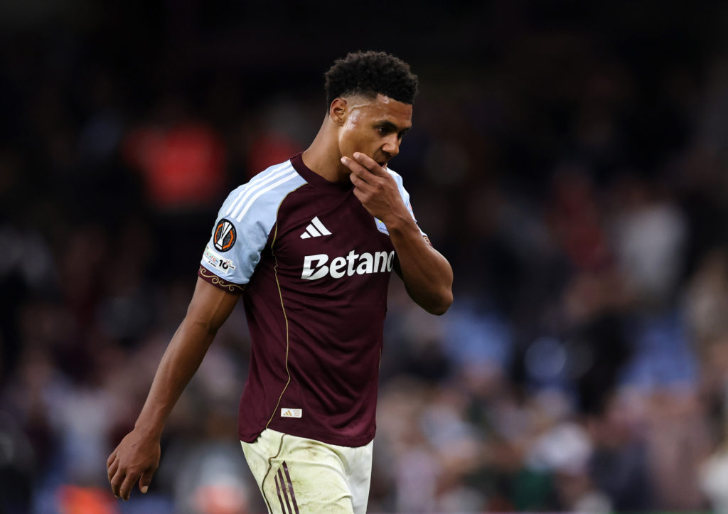 Ollie Watkins in dismay after missed penalty against Bologna for Aston Villa