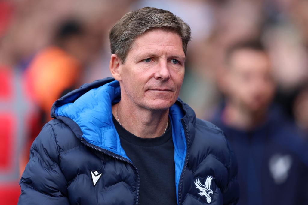 Crystal Palace Oliver Glasner looks on prior to the Premier League match against Liverpool at Selhurst Park