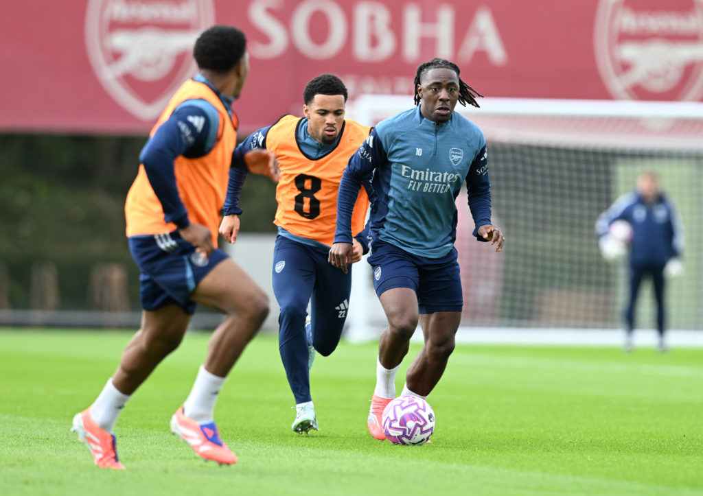 Eberechi Eze during an Arsenal training session.