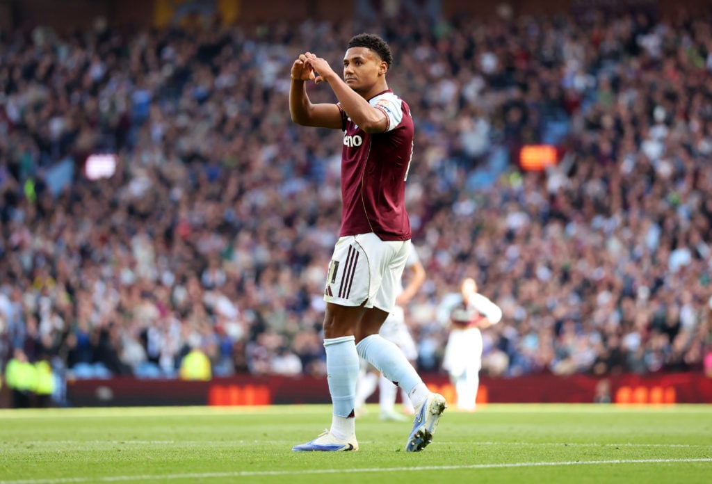 Ollie Watkins celebrates scoring for Aston Villa against Fulham