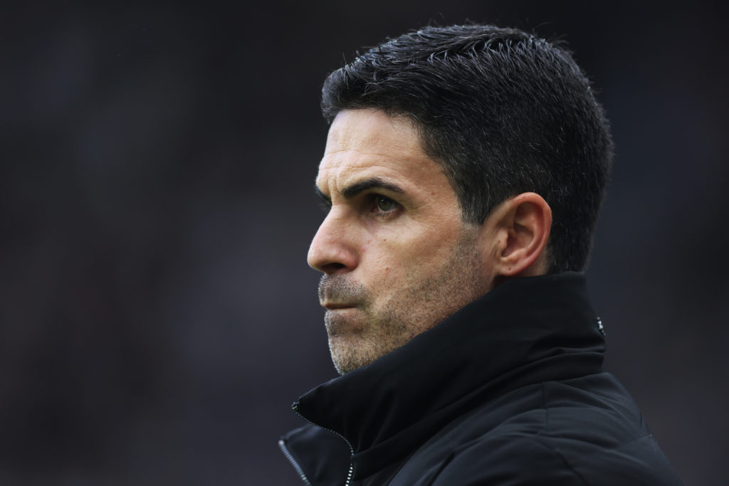 Mikel Arteta looks on during Newcastle United v Arsenal in the Premier League