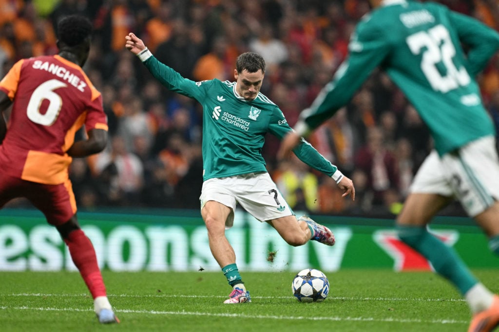 Florian Wirtz attempts a pass during Liverpool's Champions League defeat against Galatasaray