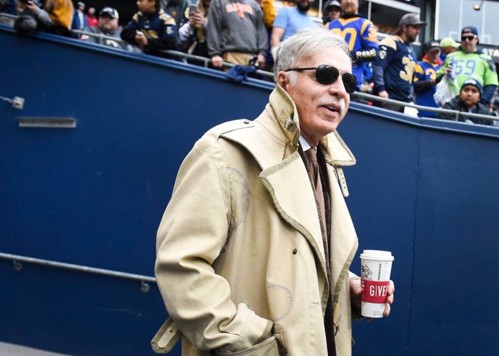 Arsenal owner Stan Kroenke attends an NFL match at SoFi Stadium, home of his LA Rams franchise