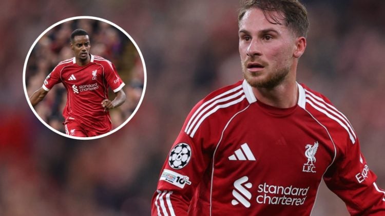 Alexis Mac Allister of Liverpool during the UEFA Champions League 2025/26 League Phase MD1 match between Liverpool FC and Atletico de Madrid at Anf...