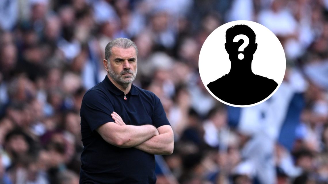 Ange Postecoglou looks on during Tottenham Hotspur v Brighton and Hove Albion. Inset, a mystery player icon