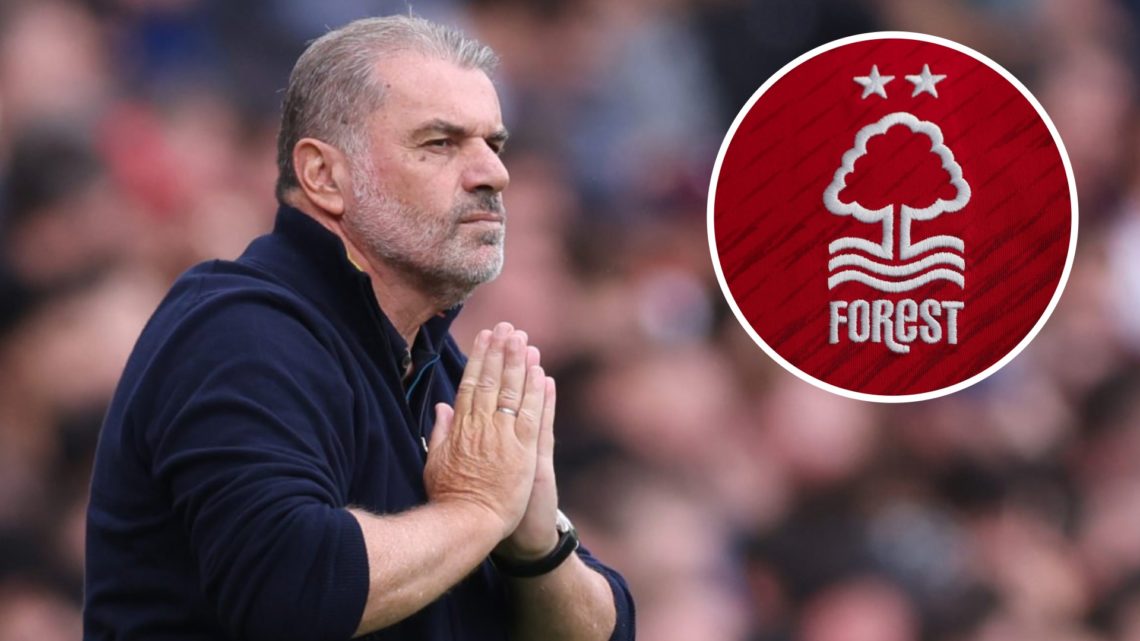 Ange Postecoglou, Nottingham Forest badge (inset)