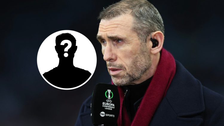 Arsenal legend Martin Keown with inset of mystery silhouette