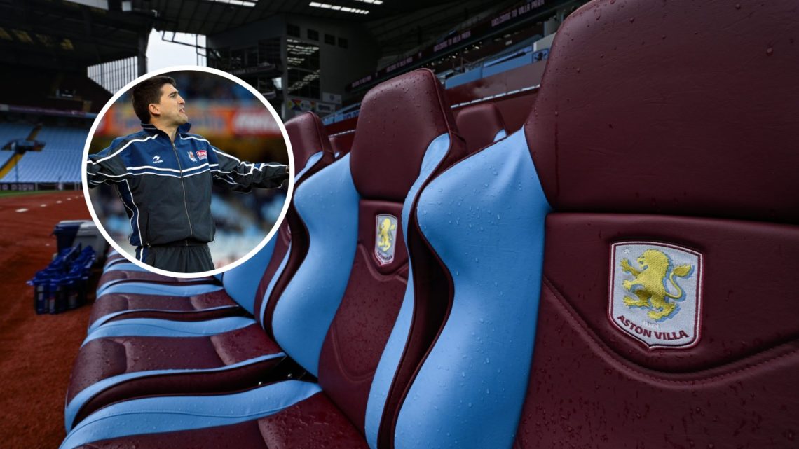 Aston Villa stadium with inset of Roberto Olabe