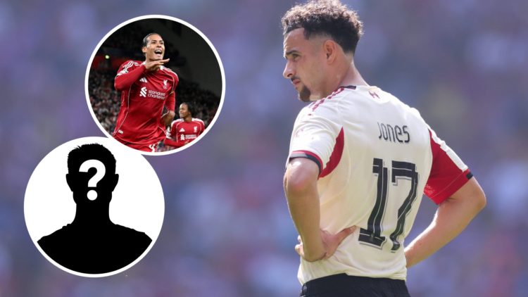 Curtis Jones of Liverpool during the 2025 FA Community Shield match between Crystal Palace and Liverpool at Wembley Stadium (Right) Virgil van Dijk...