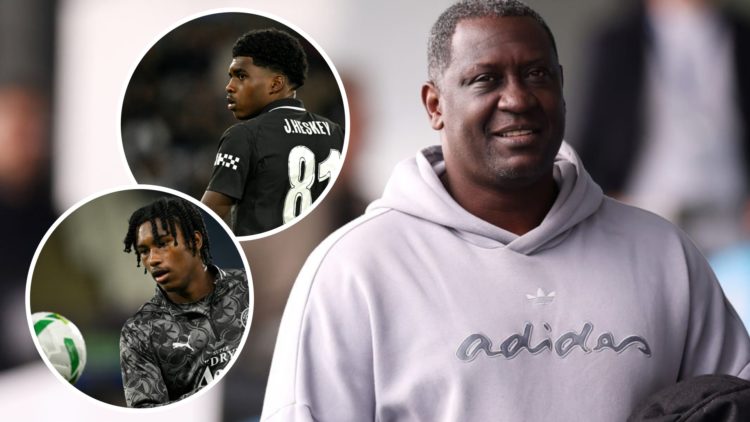 Emile Heskey, Jaden Heskey (inset, top), Reigan Heskey (inset, bottom)