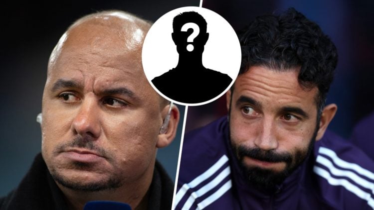 Gabby Agbonlahor (left) and Ruben Amorim (right) with mystery player image overlayed (middle)