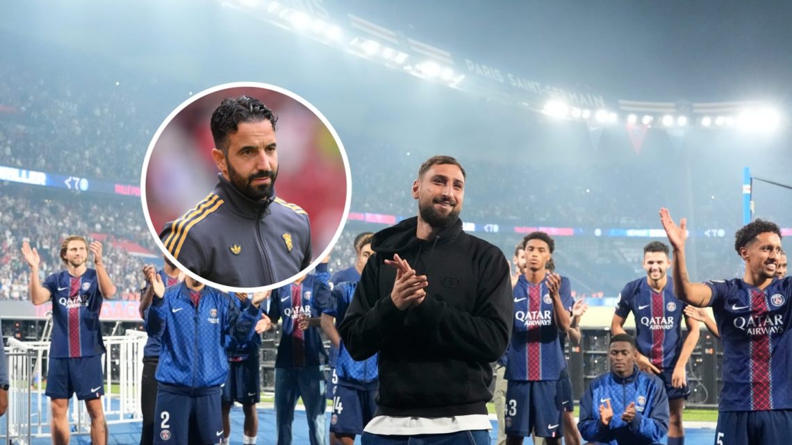 Gianluigi Donnarumma with inset of Ruben Amorim
