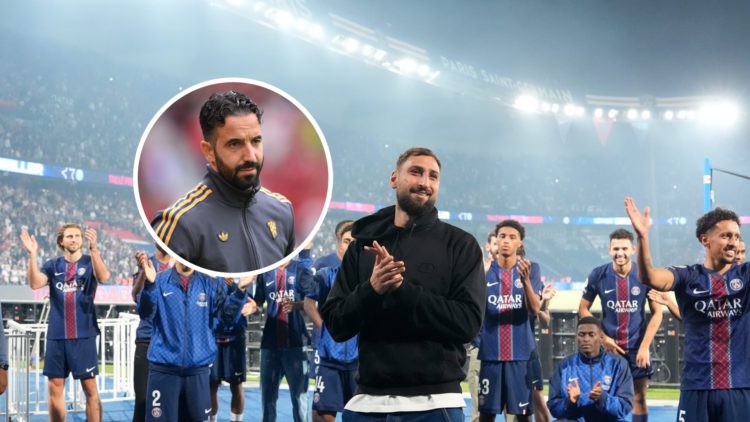 Gianluigi Donnarumma with inset of Ruben Amorim