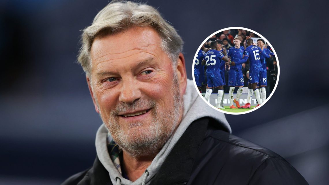 Glenn Hoddle with inset of Chelsea midfielder Cole Palmer and teammates