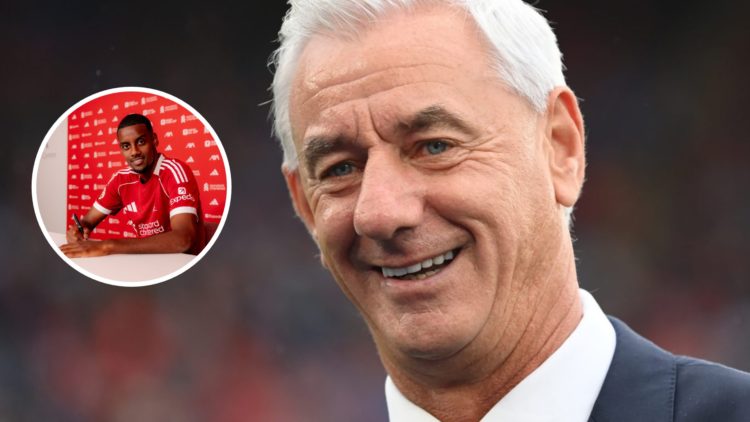 Alexander Isak signs for Liverpool FC at AXA Training Centre (Left) Ian Rush looks on during the The FA Community Shield between Manchester City an...