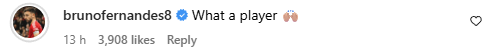 Bruno Fernandes Instagram comment