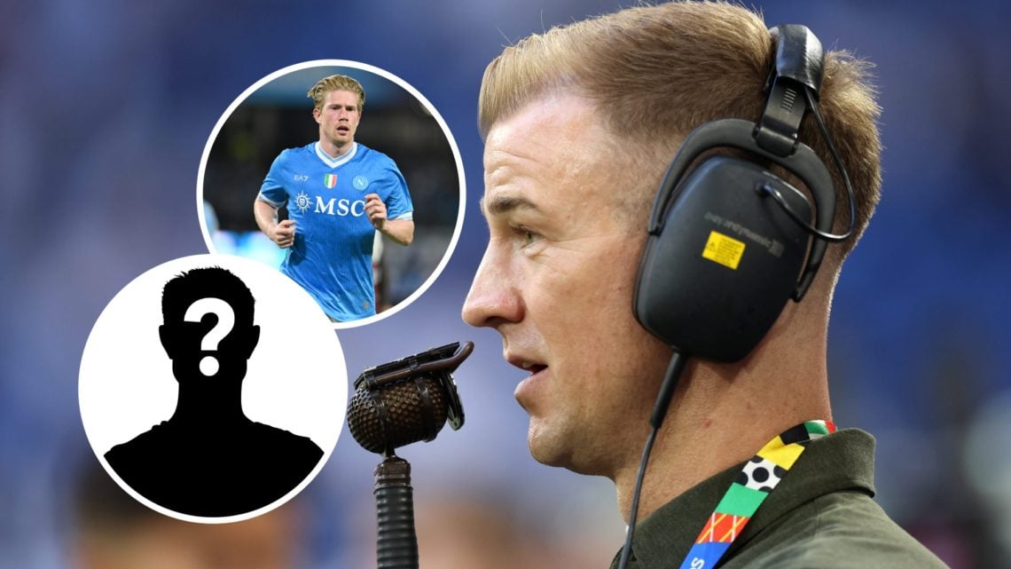 Joe Hart with inset of Kevin De Bruyne and mystery silhouette