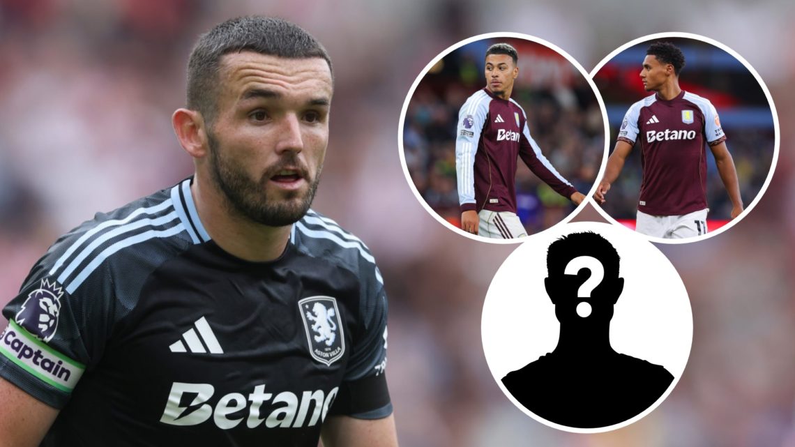 John McGinn of Aston Villa during the Premier League match between Brentford and Aston Villa at Gtech Community Stadium (Left) Morgan Rogers of Ast...