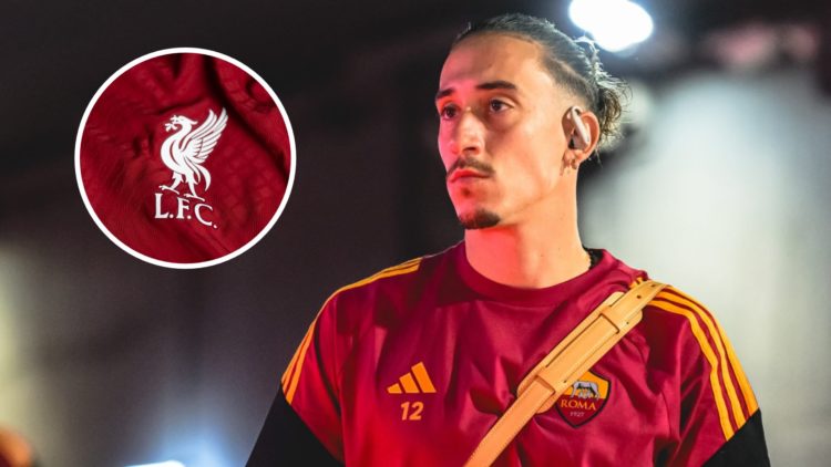 AS Roma player Kostas Tsimikas arrives at the stadium prior to the Serie A match between AS Roma and Torino FC at Stadio Olimpico (Right) A detaile...