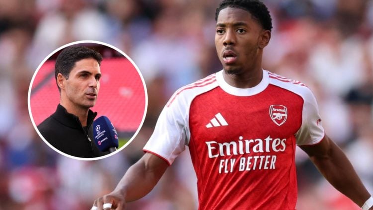 Myles Lewis-Skelly alongside Arsenal manager Mikel Arteta.