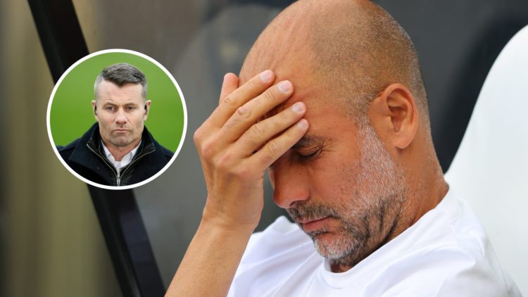 Manchester City manager Pep Guardiola with inset of BBC Sport pundit Shay Given